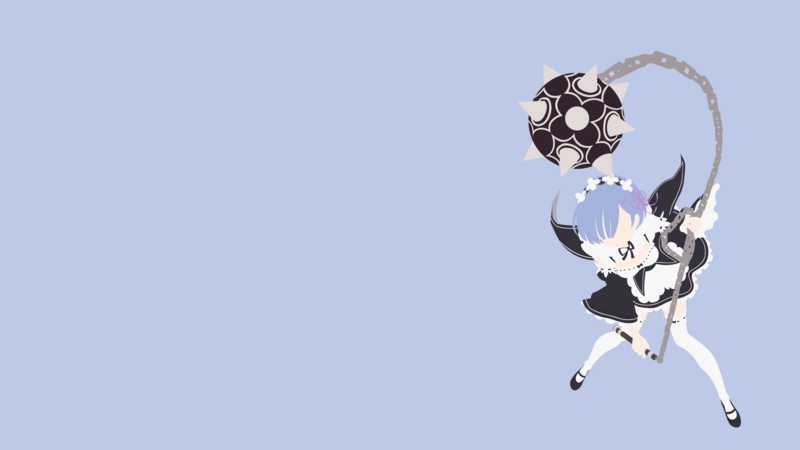 Re:Zero Kara Hajimeru Isekai Seikatsu, Rem (Re: Zero), minimalism, simple background, anime girls