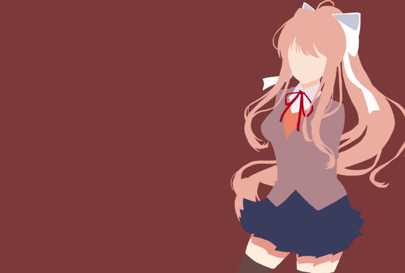 Doki Doki Literature Club, Monika (Doki Doki Literature Club), minimalism, simple background