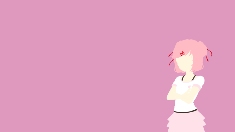 Doki Doki Literature Club, Natsuki (Doki Doki Literature Club), minimalism, simple background