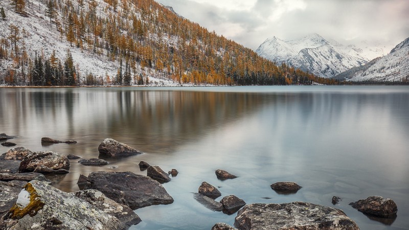 nature, winter, mountains, landscape, water