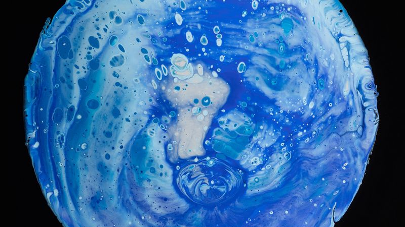 bubble, texture, macro, acrylic, blue, 4k