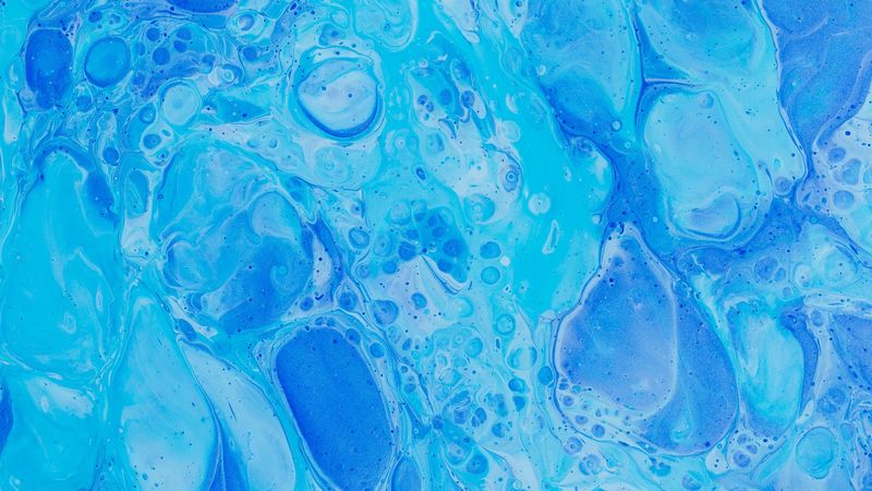 paint, blue, watercolor, spots, 4k