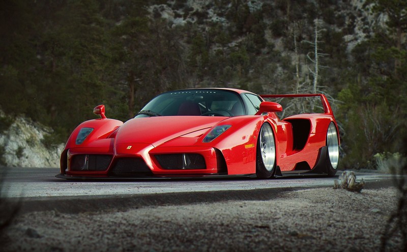 Khyzyl Saleem, car, vehicle, artwork, Ferrari, Ferrari Enzo, widebody