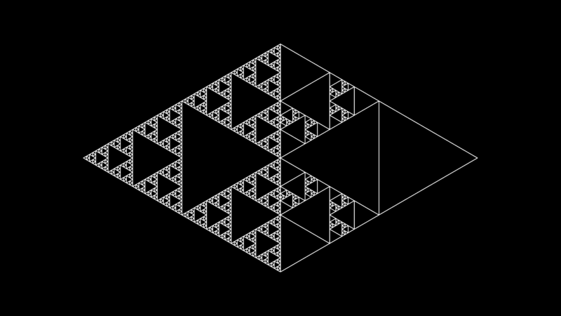 mathematics, science, triangle, sierpinski triangle, abstract, monochrome, l-system
