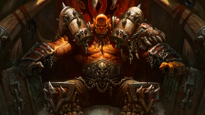 digital art, World of Warcraft, Garrosh Hellscream, Hearthstone, Orc, horde, throne
