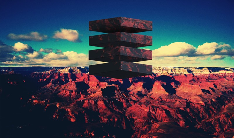 canyon, shapes, digital art, nature, abstract, landscape