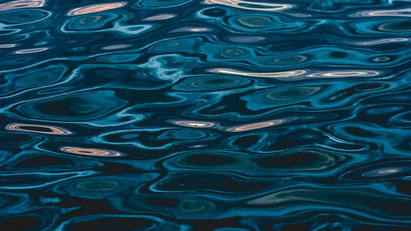 sea, water, ripples, waves, circles, 4k