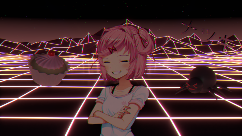 Doki Doki Literature Club, Natsuki (Doki Doki Literature Club), vaporwave