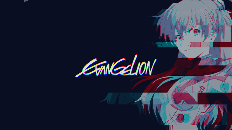 Neon Genesis Evangelion, Asuka Langley Soryu, simple background, glitch art