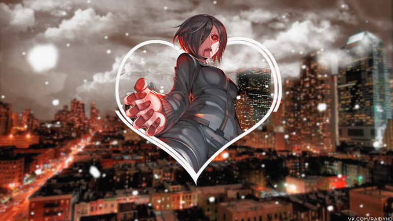 anime, anime girls, picture-in-picture, Tokyo Ghoul, Kirishima Touka