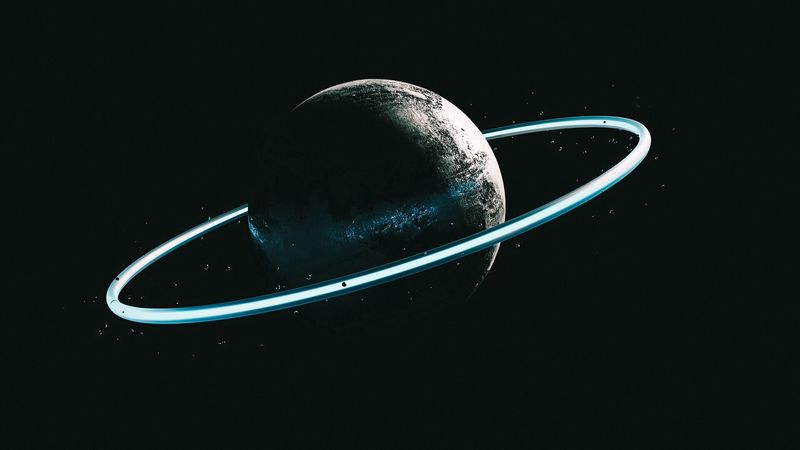 planet, circle, ring, dark, 4k