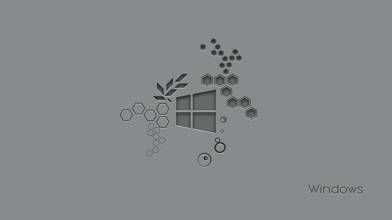 Microsoft Windows, Windows 10 Anniversary, hexagon, gray