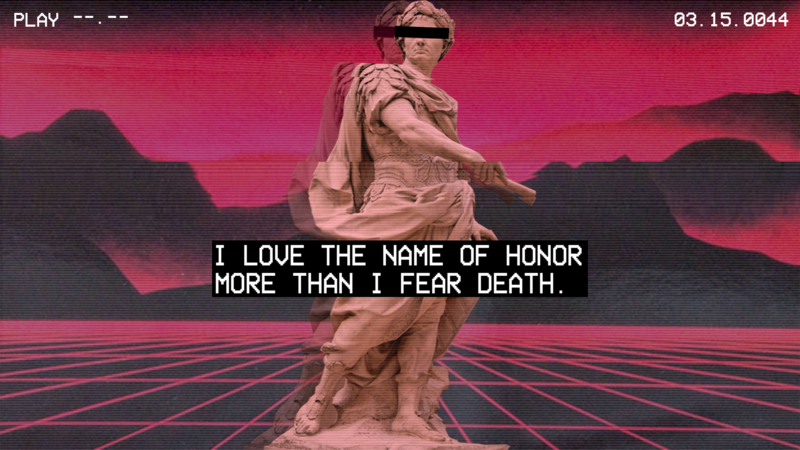 vaporwave, statue, Roman