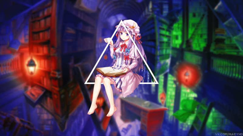anime, anime girls, picture-in-picture, Touhou, Patchouli Knowledge