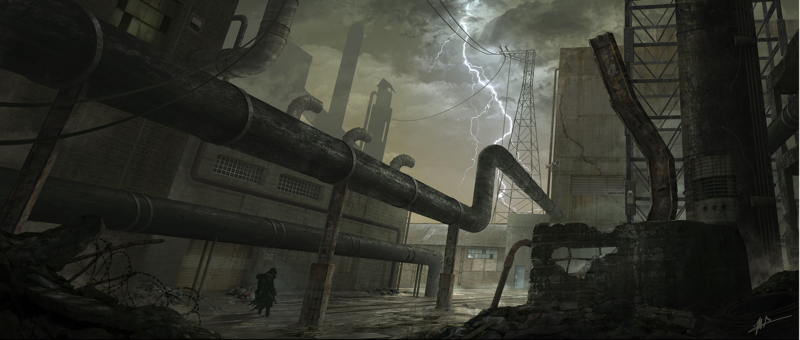 concept art, S.T.A.L.K.E.R., lightning, abandoned