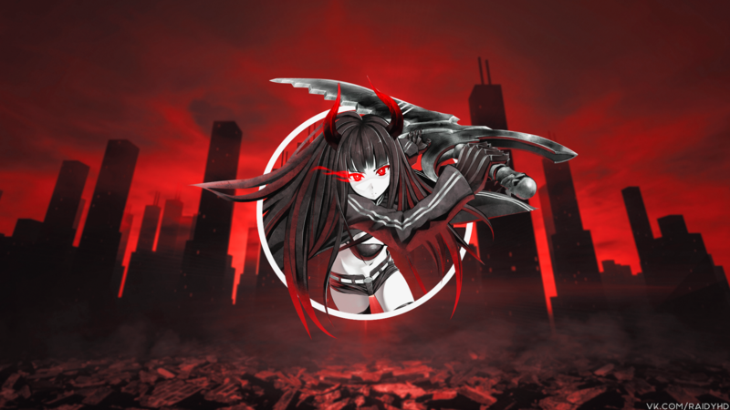 anime, picture-in-picture, anime girls, Black Rock Shooter
