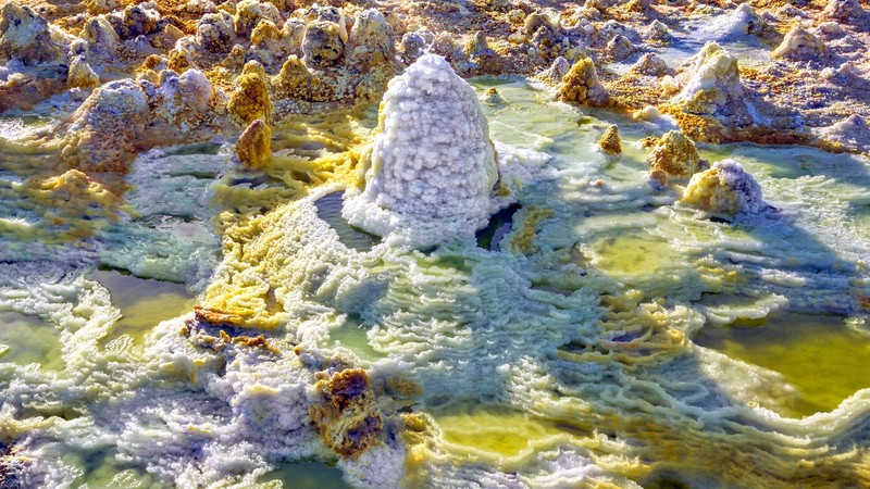 landscape, salt lakes, nature, colorful