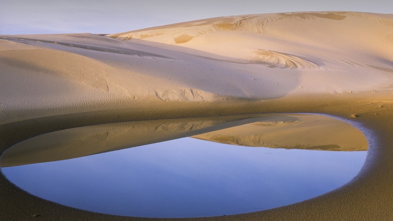landscape, desert, nature, water, reflection