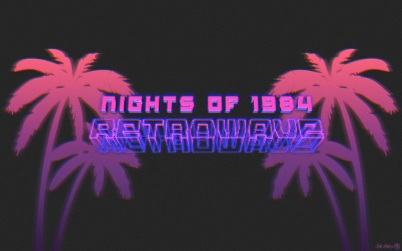 New Retro Wave, neon, 1980s, typography, texture, synthwave, Photoshop
