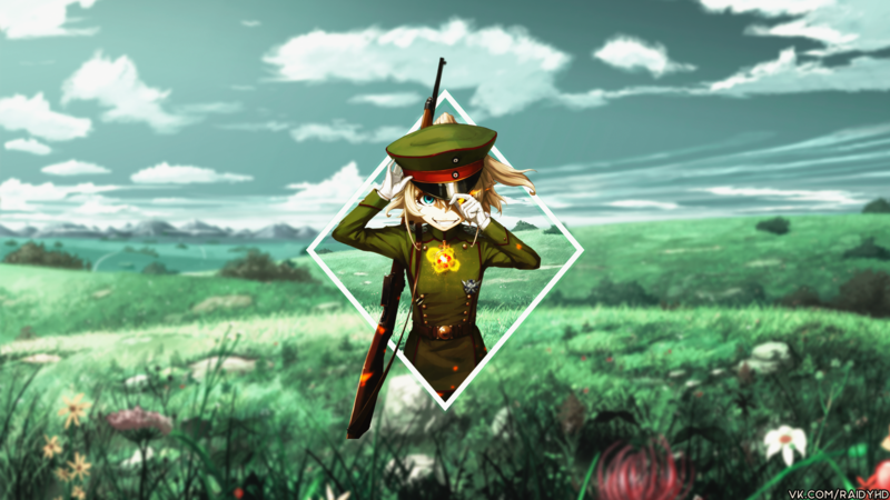 anime, anime girls, picture-in-picture, Youjo Senki, Tanya Degurechaff
