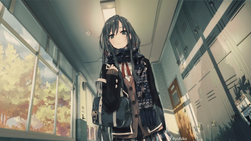 anime, school, photo manipulation, Yahari Ore no Seishun Love Comedy wa Machigatteiru, Yukinoshita Yukino