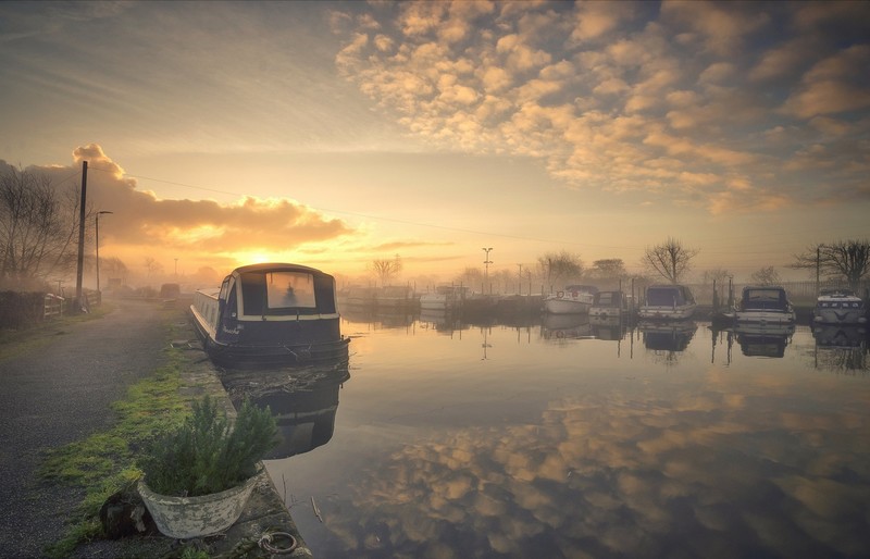 sky, morning, sunlight, reflection, England