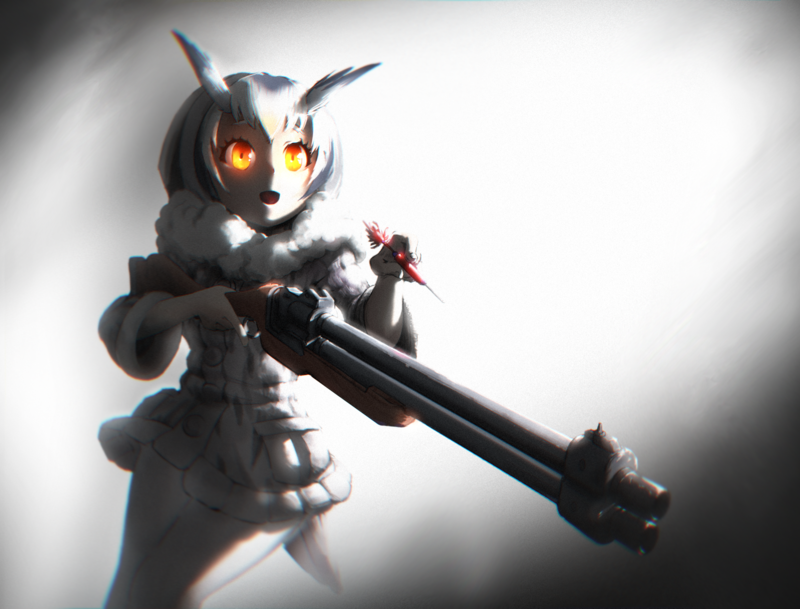 girls with guns, anime girls, short hair, Kemono Friends