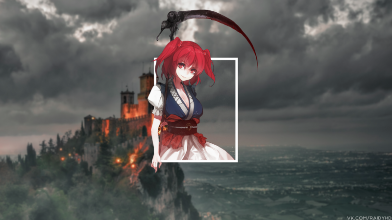 anime, anime girls, picture-in-picture, Onozuka Komachi