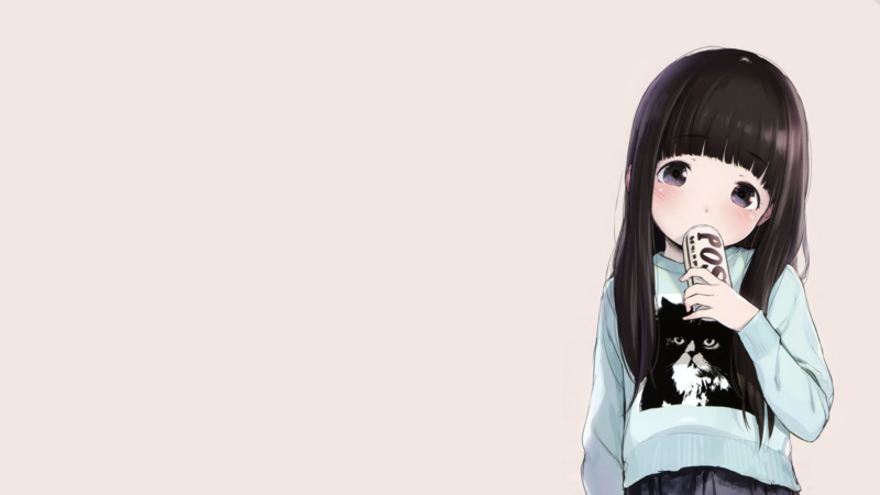 loli, simple background, cats