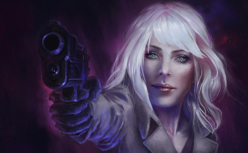 artwork, women, gun, weapon, girls with guns, Atomic Blonde (Movie)