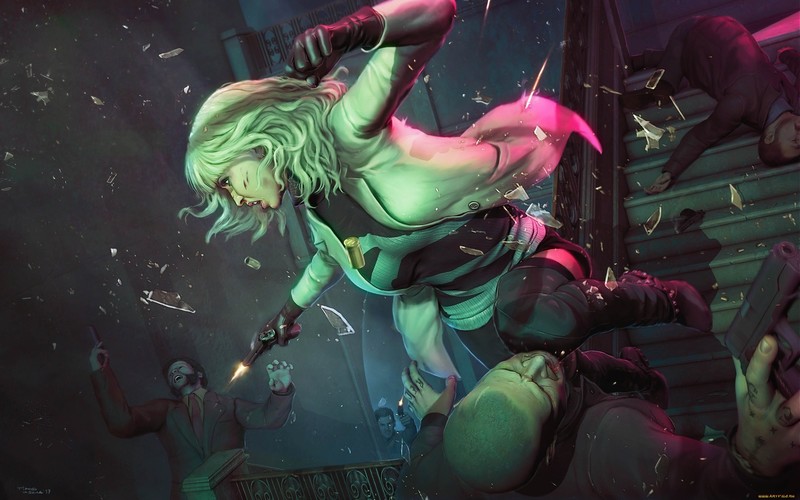 women, artwork, gun, weapon, Atomic Blonde (Movie), girls with guns