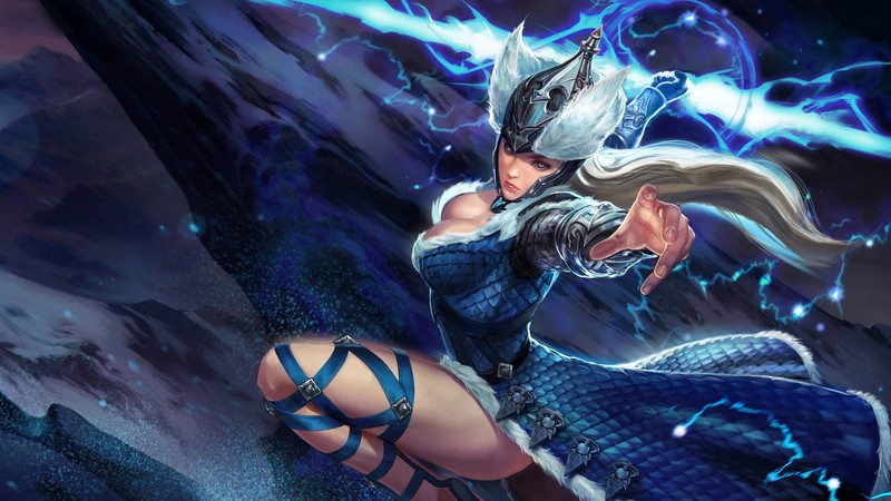 Vainglory, VG, fantasy art, fantasy girl, boobs, warrior, helmet