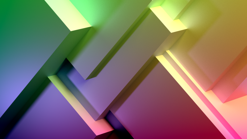 rainbows, geometry, square, abstract, cube, Blender, modern, CGI