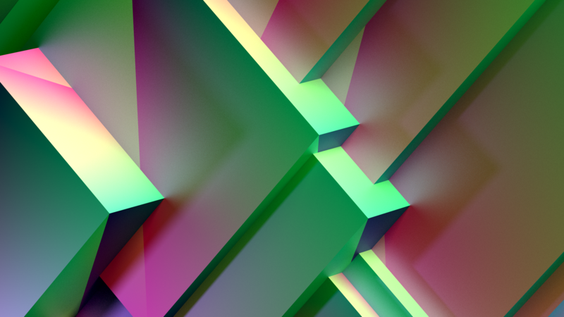 Blender, melons, pink, green, modern, geometry, square, cube, CGI