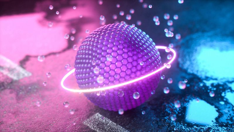 ball, glow, neon, ring, balls, 3d, 4k