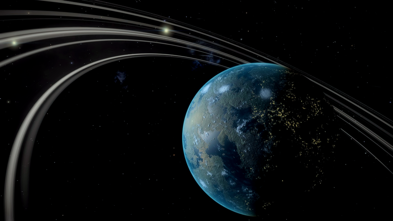 Elite: Dangerous, space, 3D, digital art, planet, stars
