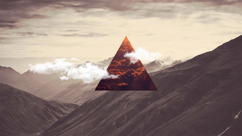 polyscape, sky, triangle, digital art, landscape