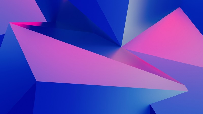 abstract, 3D, geometry, pink, blue