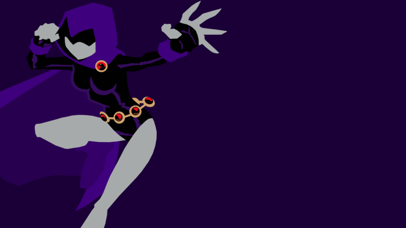 Teen Titans, Raven (character), purple background, simple background