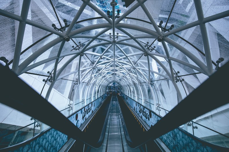 architecture, escalator, modern
