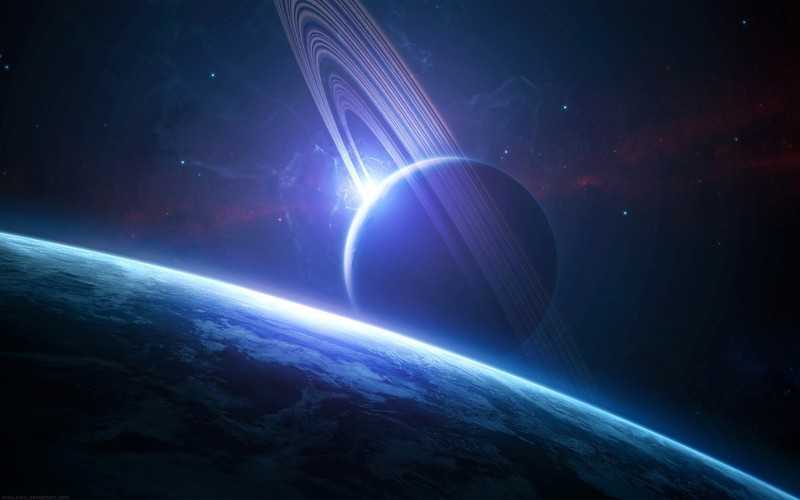 Saturn, space, 3D, digital art