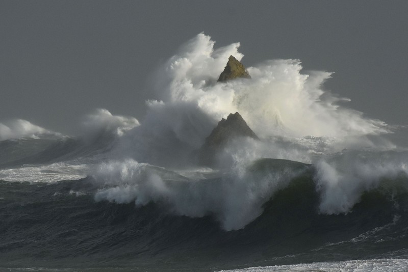 sea, storm, waves, rock, nature