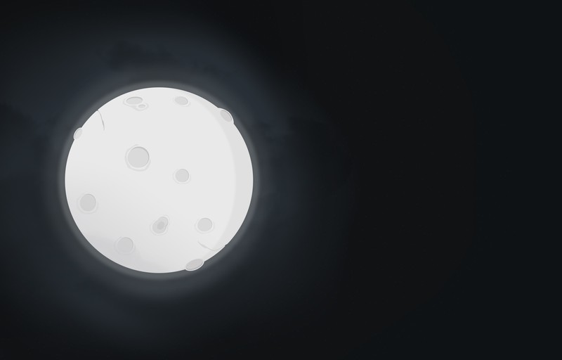 Moon, night, sky, digital art, vector, vector graphics, black background