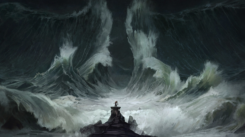waves, storm, sea