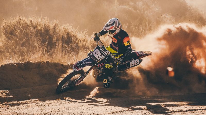 motorcycle, motorcyclist, rally, racing, drift, offroad, 4k