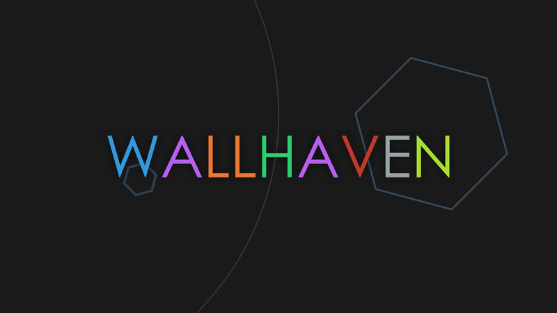 wallhaven, text, hexagon, minimalism, black background, colorful