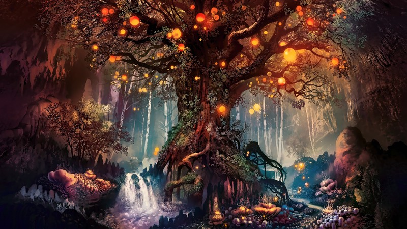 fantasy art, artwork, fan art, trees, nature