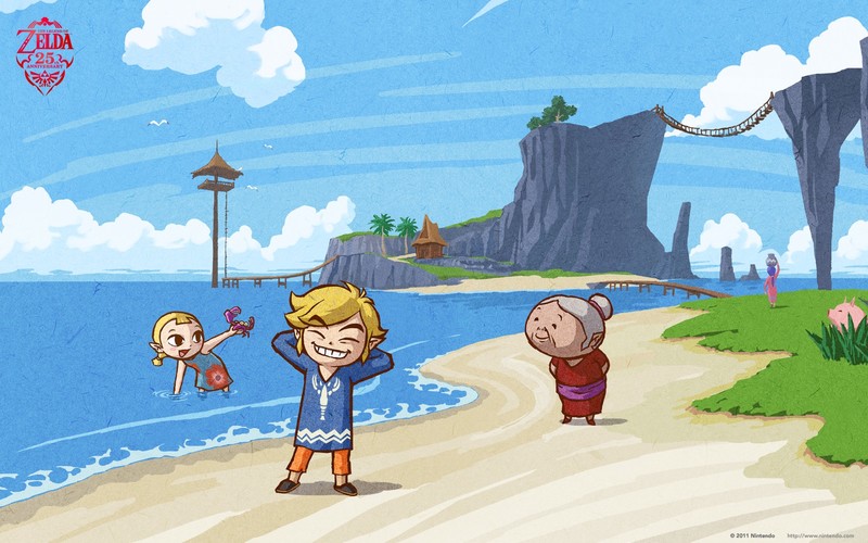 The Legend of Zelda, beach, digital art, video games, Nintendo, The Legend of Zelda: The Wind Waker, Link