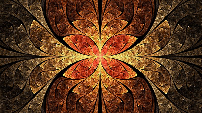 fractal, glow, abstraction, pattern, digital, 4k