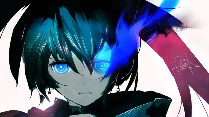 Black Rock Shooter, anime, anime girls, face, blue eyes